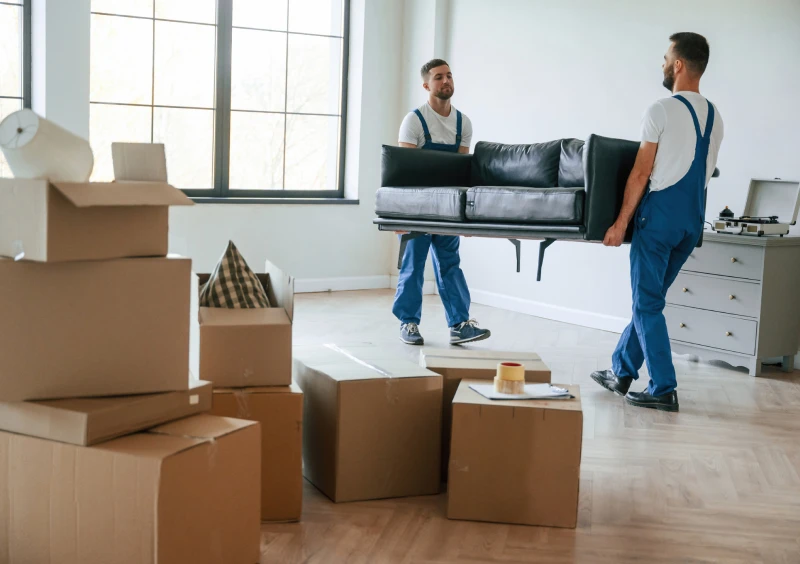 Movers carrying furniture during assembly and disassembly services.